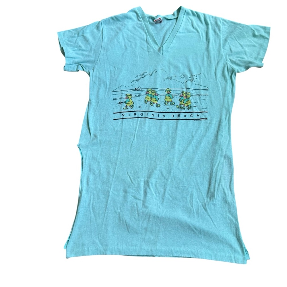 VTG 80/90’s Virginia Beach Swim Cover Up Ducks Women’s Sz Large Souvenir